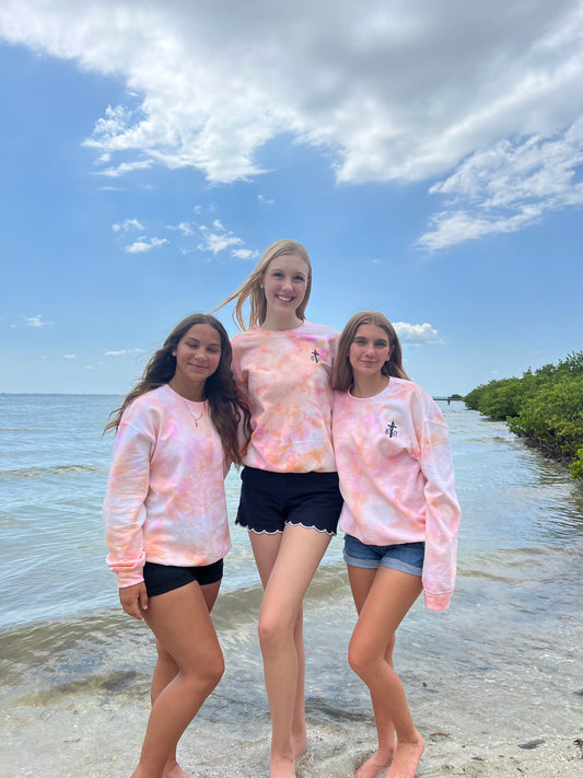 8:11 Pink Tie Dye Crewneck