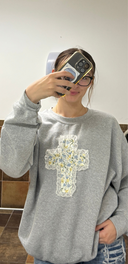 8:11 Patchwork crewneck